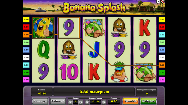 Игровой интерфейс Banana Splash 4